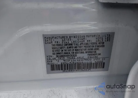 2024 Nissan Sentra Sr Xtronic Cvt из США, поврежденный, VIN 3N1AB8DVXRY263539